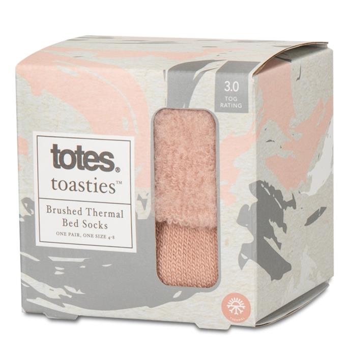 totes toasties® Ladies Brushed Thermal Bed Socks Dusky Pink Extra Image 1